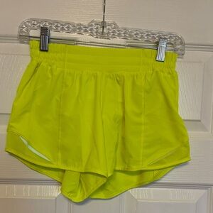 Women's Lululemon Hotty Hot Neon Yellow Shorts